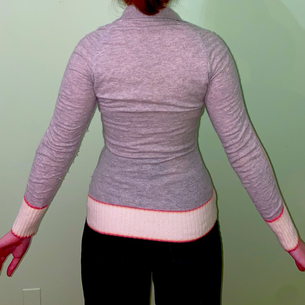 Free People Y2K Cashmere Turtleneck Striped Zip Up - Picture 3 of 5